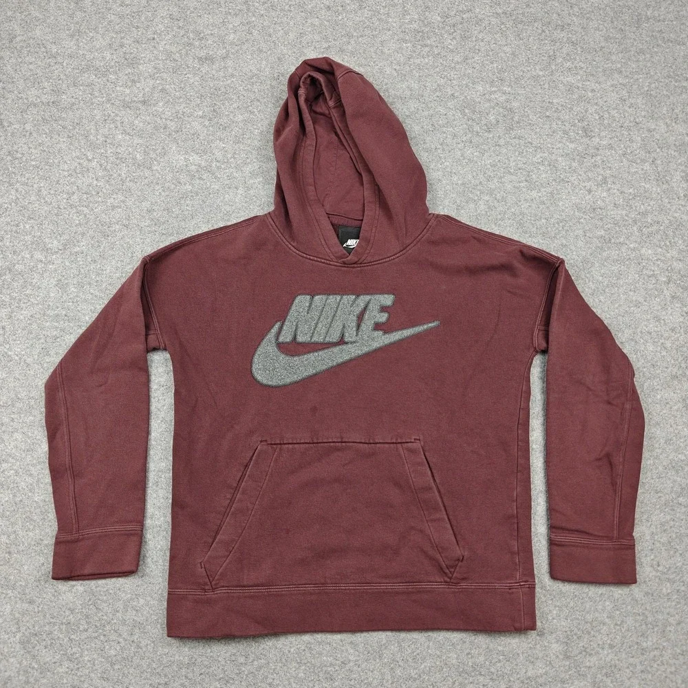 Nike Hoodie Sweatshirt Youth XL Red Pullover Fleece NIKE Swoosh‎ Graphic